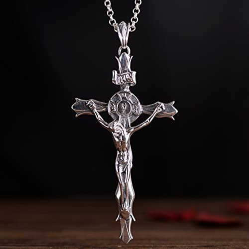 Pendentif Personnalité À La Mode Jésus Croix Argent S925