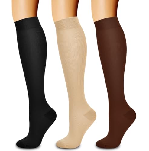 Image of Laite Hebe 3 Pack Medical Compression Sock-Compression Sock For Women and Men Circulation -Best for Running,Nursing,Athletic Sports