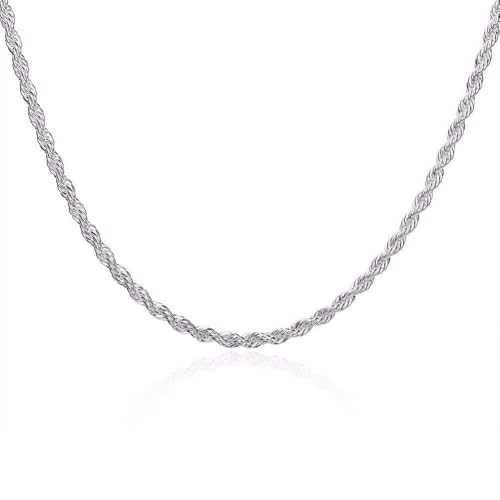 Collier torsadé argent 925 anti ternissement chaîne solide 4mm