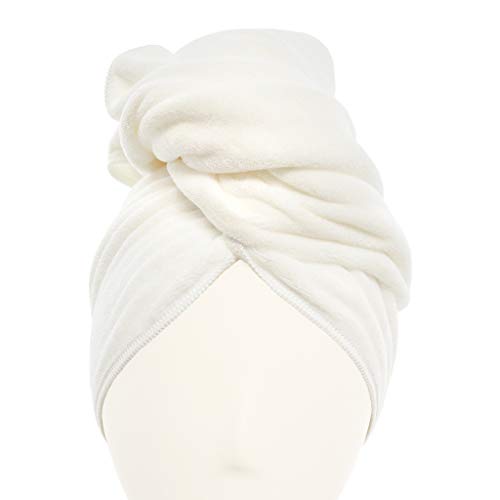 Diva Darling, Easy To Use & Super Absorbent Microfiber Hair Towel, White