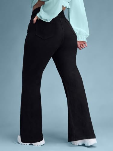 Image of Miss Chase A+ Women's Wide Leg High Rise Regular Length Stretchable Denim Jeans