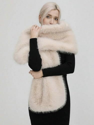 Women's Faux Fur Shawls Wraps Sleeveless White Fur Shawl Poncho Fur Stole Capelet for Cold Winter Warmer 20252