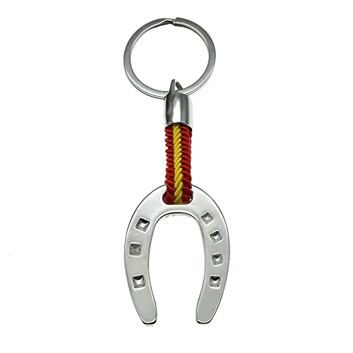 BDM Porte-clés en Fer à Cheval Porte-Bonheur, Porte-clés avec Le Drapeau de l'Espagne. Porte-Bonheur