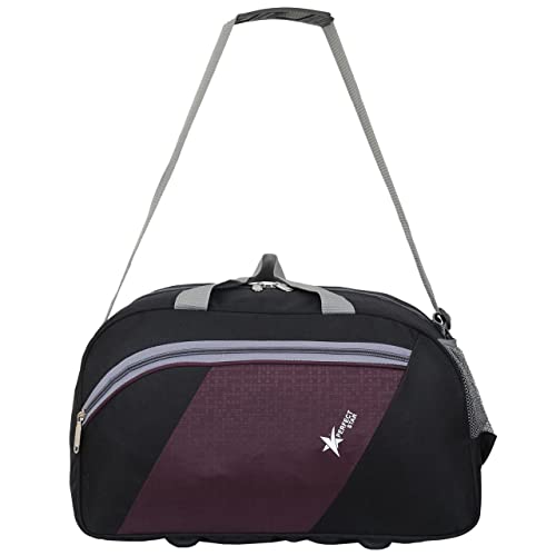 Image of PPERFECT Star 40L Duffle Bags for travellings | Carry Bag for Women Travel | Bag for travellin | Travel Bag for man | Luggage Bags for Women (Black Purple)