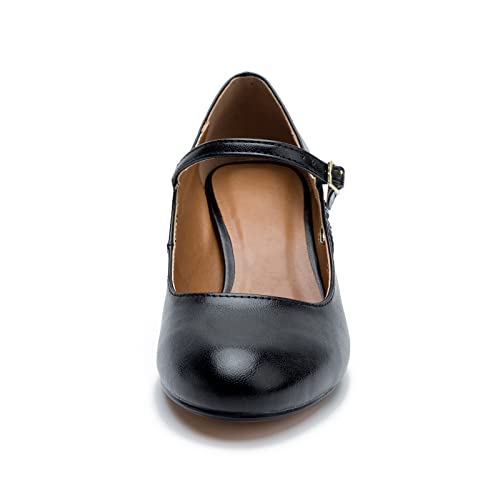 Image of MAIERNISI JESSI Unisex Men's Women's Mary Jane Pumps Round Toe Kitten Heel Hollow Out Shoes
