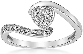 Lavari Jewelers 1/7 Carat Natural Diamond Heart Promise Ring for ...
