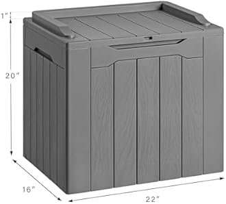 Devoko 30 Gallon Resin Deck Box Outdoor Indoor Waterproof Storage Box for Patio Furniture Pool Accessories Storage for Cushion Garden Tools (30 Gallon, Grey)