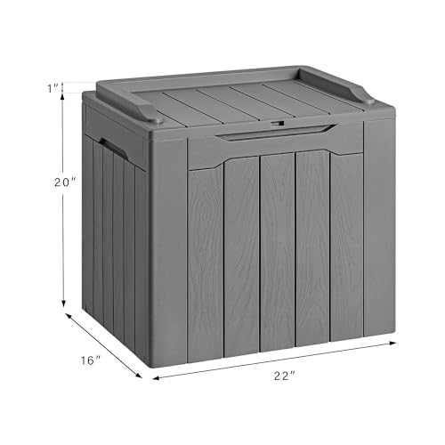 Devoko 30 Gallon Resin Deck Box Outdoor Indoor Waterproof Storage Box for Patio Furniture Pool Accessories Storage for Cushion Garden Tools (30 Gallon, Grey)