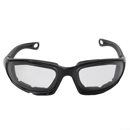 Linnkyfloa Gafas de corte de cebolla antidesgarro para uso en cocina, gafas de seguridad para PC con lentes antivaho, cómodo sello de espuma, ajuste unisex (5.6 x 1.65 x 4.8 pulgadas) (negro)