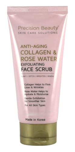 Precision Beauty Anti-Aging Collagen and Rose Water Exfoliating Face Scrub, All Skin Types, Gentle Exfoliation, Paraben Free, 8 Fl Oz image 2