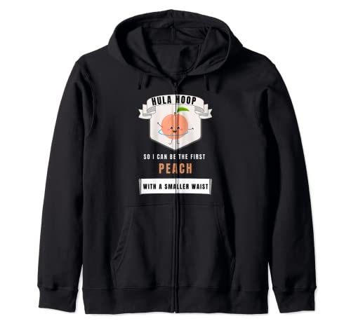 Hula hoop with cute peach for a narrower waist Zip Hoodie
