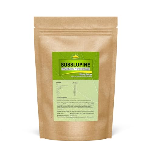 Süßlupine (Süßlupinenmehl), pflanzliche Proteinquelle (mindestens 40% Protein), ohne Zusätze, 1 kg im Beutel, Bonemis®
