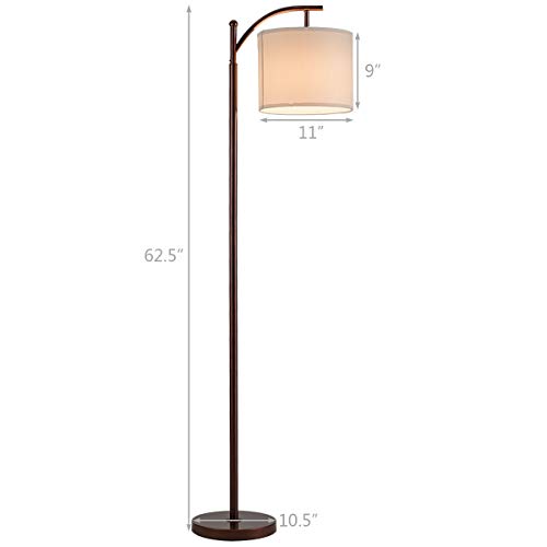 Tangkula Floor Lamp, Classic Standing Industrial Arc Light With Hanging Lamp Shade, Tall Pole Uplight With E26 Lamp Holder, Modern Floor Lamp For Bedroom/Office/Study Room/Living Room (Red Copper) #TOP3