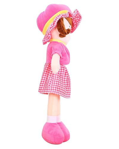 Image of Fun4you Assorted Winkey Soft Doll for Kids (100 cm) Cute Plush Toy for Girls & Boys | Large Cuddly Companion, Adorable Soft Stuffed Toy Doll for Girls, Big Size Birthday Gift for Toddlers (Pink)