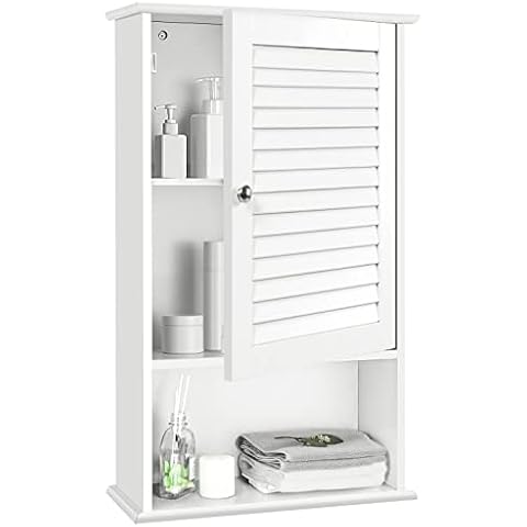 RELAX4LIFE Hängeschrank, Wandschrank mit Tür und 3 Ebenen Cover
