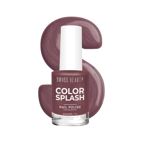 Image of Swiss Beauty Color Splash Nail Polish - Long-Lasting, Glossy - 11 ML, Shine Wine