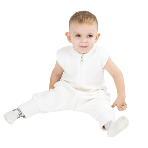 Gigoteuse à pieds bébé DANKA en coton blanc 2.5 TOG pour hiver et automne