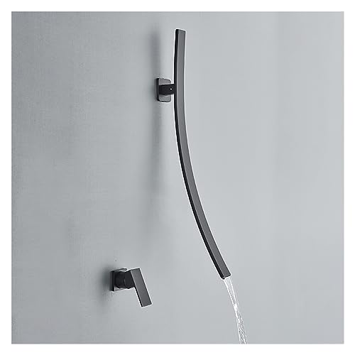 Robinets de lavabo muraux avec mitigeur cascade design eau chaude - 4