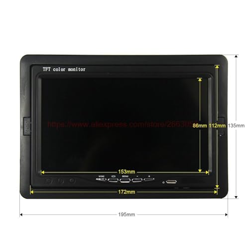 12V-24V 7 Inch Car TFT LCD HD Color Monitor Rear View Monitor with AV1/AV2 Video Switching for Truck/RVs Reverse Rear View Backup Camera, CCTV Camera - Image 7