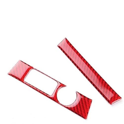 Car Interior Mouldings for Seat Leon 2017-2019 Real Soft Carbon Fiber Sticker LHD RHD Side of Central Control Frame Trim Interior(Red Carbon)