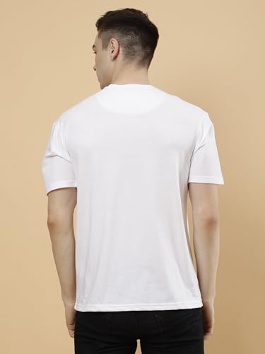 Image of POCKMAN Oversized Fit Mens Round Neck Cotton Blend Half Sleeve Plain T-Shirts.