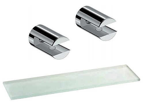 Preisvergleich Produktbild Lineabeta Glasablage 80cm mit 2Wandhalterungen Chrom Picola