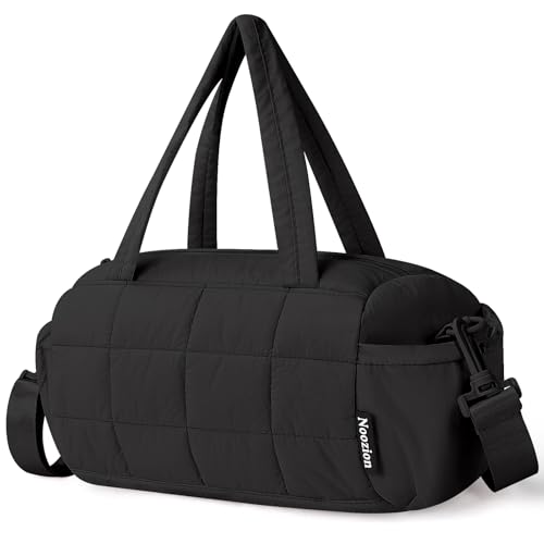 Noozion 12 Inch Mini Gym Bag for Women Lightweight Quilted Crossbody Duffle Bag with Wet Pocket Dual Side Pockets Adjustable Strap Small Workout Bag for Yoga Pilates Swimming & Daily Use