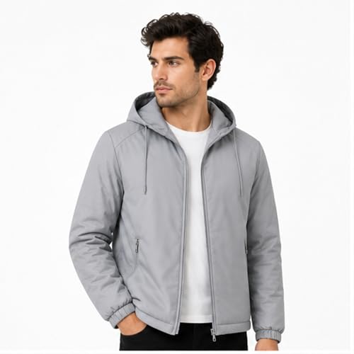 Image of Rain Jacket for Men Waterproof for Bike Riders with Adjustable Hood Along with Inner Pockets,Waterproof Raincoat with Polyester Jacket, Zipper Pockets & Elastic Cuffs For Bike, Travel & Daily Wear