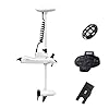 AQUOS Haswing CaymanB Electric Bow Mount 12V Saltwater & Freshwater Trolling Motor - 55lbs Thrust, 48in Shaft, with Wireless Remote & Wireless Foot Control, Quick Release Bracket