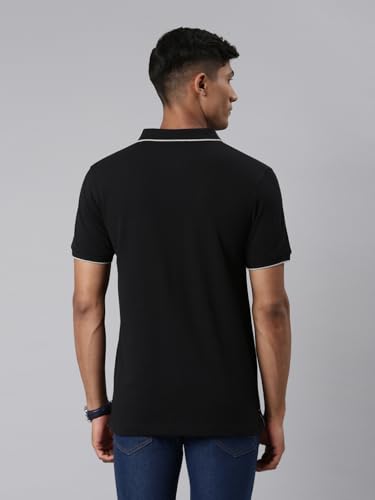Image of Classic Polo Mens Cotton Blend Solid Half Sleeve Regular Fit Polo Neck T-Shirt
