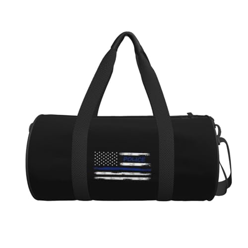Police Thin Blue Line Convertible Garment Bag with Shoulder Strap, Carry on Garment Duffel Bag for Men Women - Rolling Foldable for Travel Luggage Bags (Black)2