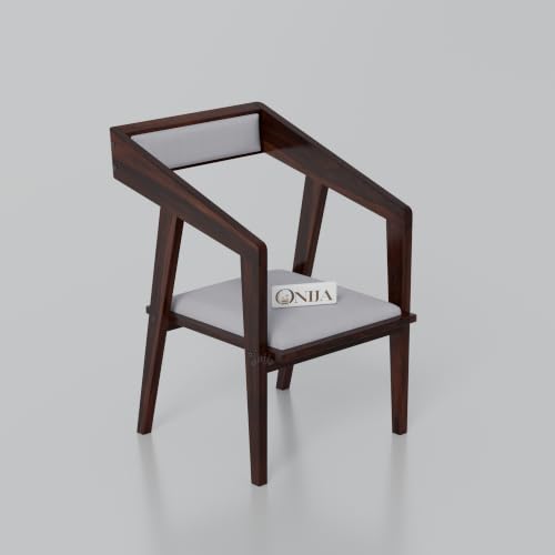 Image of ONIJA Solid Sheesham Wood 4 Seater Dining Table Set with Cushioned Chairs for Dining Room | Living Room | Home & Office | Hotels Restaurant & Cafe (4 Seater, Walnut Finish)
