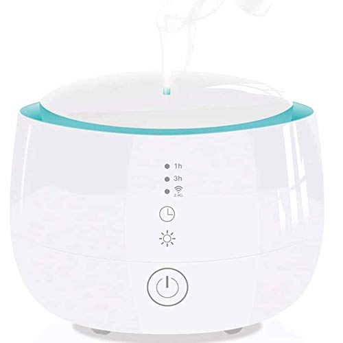 FAIRYPIE Humidificador Ultrasónico, 300Ml Difusor Aromaterapia, Difusor De Aceites Esenciales, Purificador De Aire LED 7 Colores para El Hogar, La Oficina (Aplicación De Soporte Y Amazon Alexa)