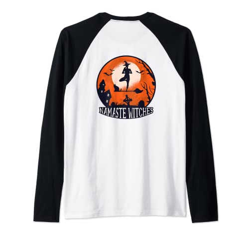 NAMASTE Witches Halloween Divertente Yoga Strega Meme sul retro Maglia con Maniche Raglan
