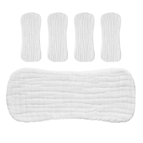 Garneck Pañales de Tela Lavables para Recién Nacidos 0-3 Meses 5 Piezas de Algodón Puro Transpirable y Absorbente Talla Pequeña 35X15 CM Reutilizables para Uso Casa y Viajes