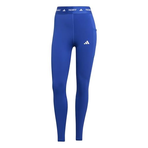 adidas Damen TECHFIT Stash Pocket Full Length Leggings, Royal Blue, XXS