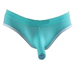 JnZeBly Mens Cool Low Rise Open Hollow Elephant Nose Briefs Underwear Blue XL