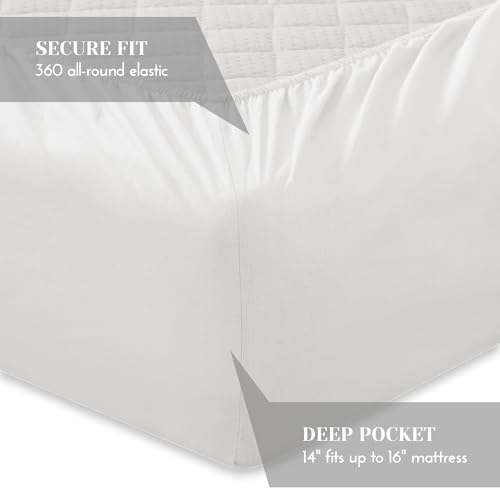 Image of Comfort Spaces 100% Cotton Percale Sheets Cal King Sheet Set 4 Pcs, White