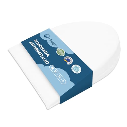 DOLCI SOGNI - Almohada de Cuña para Cama Antireflujo - Cuña Cama para Reflujo - Almohada Reflujo para Reflujo Gastroesofágico Soporte Triangular Elevador de Colchón 35x30x6 cm