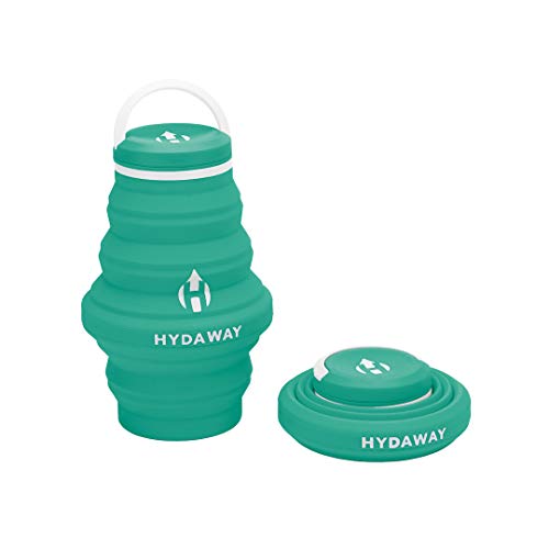 HYDAWAY Collapsible Water Bottle,17oz Cap Lid | Ultra-Packable, Travel-Friendly, Food-Grade Silicone (Mist)