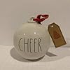 Rae dunn cheer christmas tree or tabletop ornament ceramic 5 inc diemeter  urban country home decor