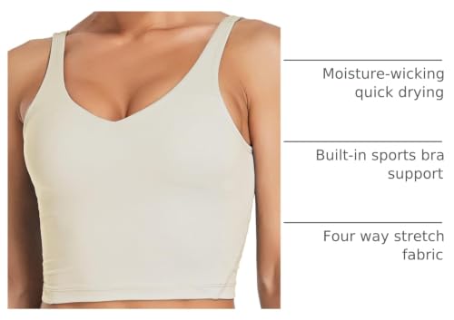Image of Oalka Sports Bra Womens Longline Padded Crop Yoga Tank Tops