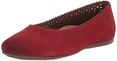 SoftWalk Women's Selma Flats, Red Nubuck, 5 UK