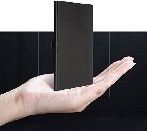 12 قطعة حامل شريحة اتصال نانو مع دبوس اخراج، محولات شريحة الاتصال حافظة تخزين من خليط معدني من الالومنيوم (اسود)، لساعات ذكية