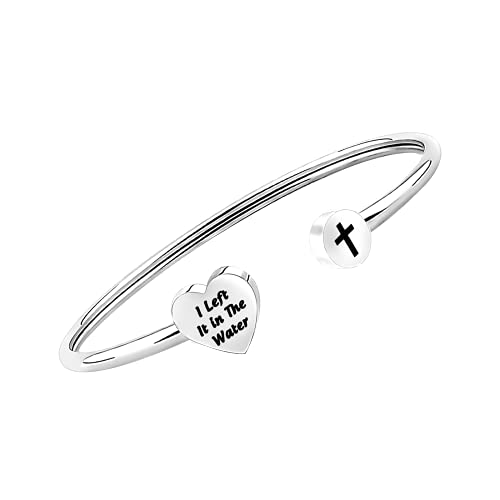 ENSIANTH Baptism Gift For Women I Left it in The Water Cuff Bracelet Adult Baptism Gift, Baptized Bracelet for Teen