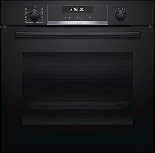 Bosch HBA578BB0 Serie 6 Einbau-Backofen, 60 x 60 cm, Pyrolyse Selbstreinigung, AutoPilot 30 30 Automatikprogramme, 3D Heißluft Backen auf 3 Ebenen, LCD-Display, Versenkknebel, Kindersicherung – Bild 3