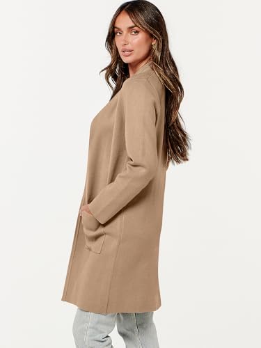 Image of ANRABESS Cardigan Sweater for Women Casual 2026 Fall Fashion Coat Long Sleeve Open Front Knit Coatigan Outwear