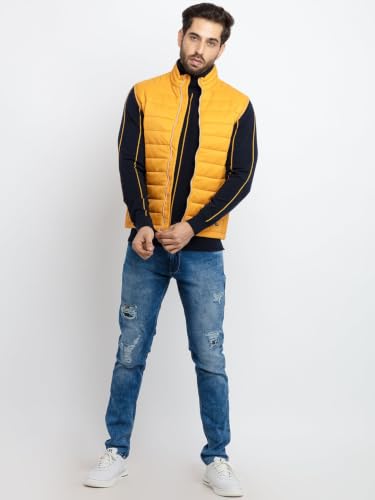 Image of Status Quo Mens Quilted High Neck Sleeveless Jacket