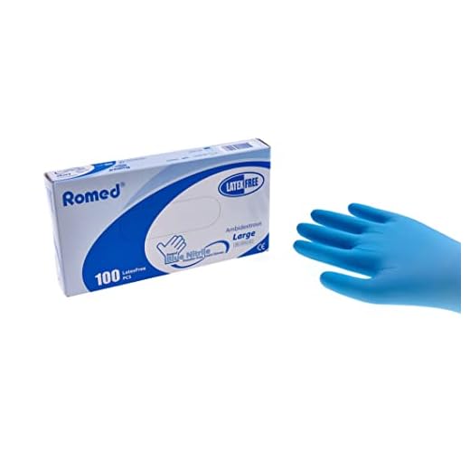 100x Guantes desechables sin polvo nitrilo de Romed ref: nt800-20 hypo-alergénico - small 6-7
