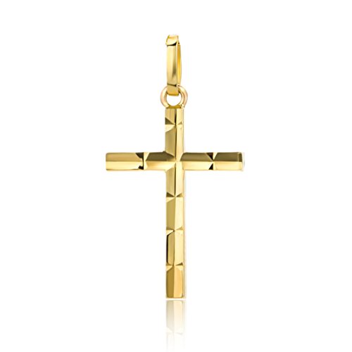 Preisvergleich Produktbild Orovi Damen Anhänger Kreuz Gelbgold Kreuzenanhänger 14 Karat (585) Gold
